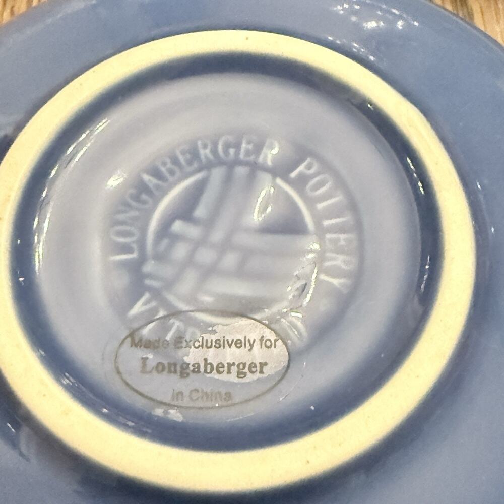 Longaberger Woven Traditions Sage Blue Bowl Set 8" & 5.25" EUC E - Picture 5 of 9